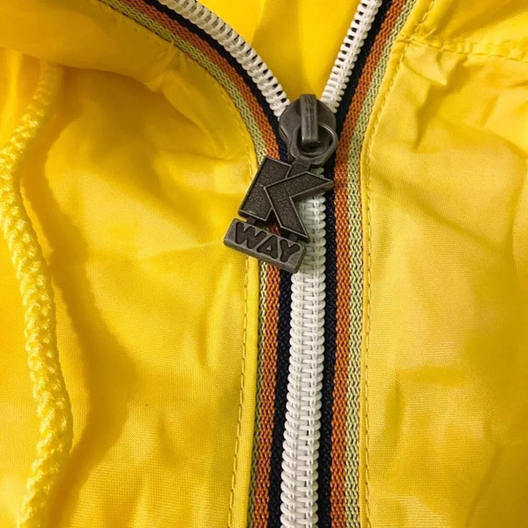 Vintage K Way Yellow Windbreaker Size 5 Packable Raincoat Jacket Unisex - Picture 4 of 12